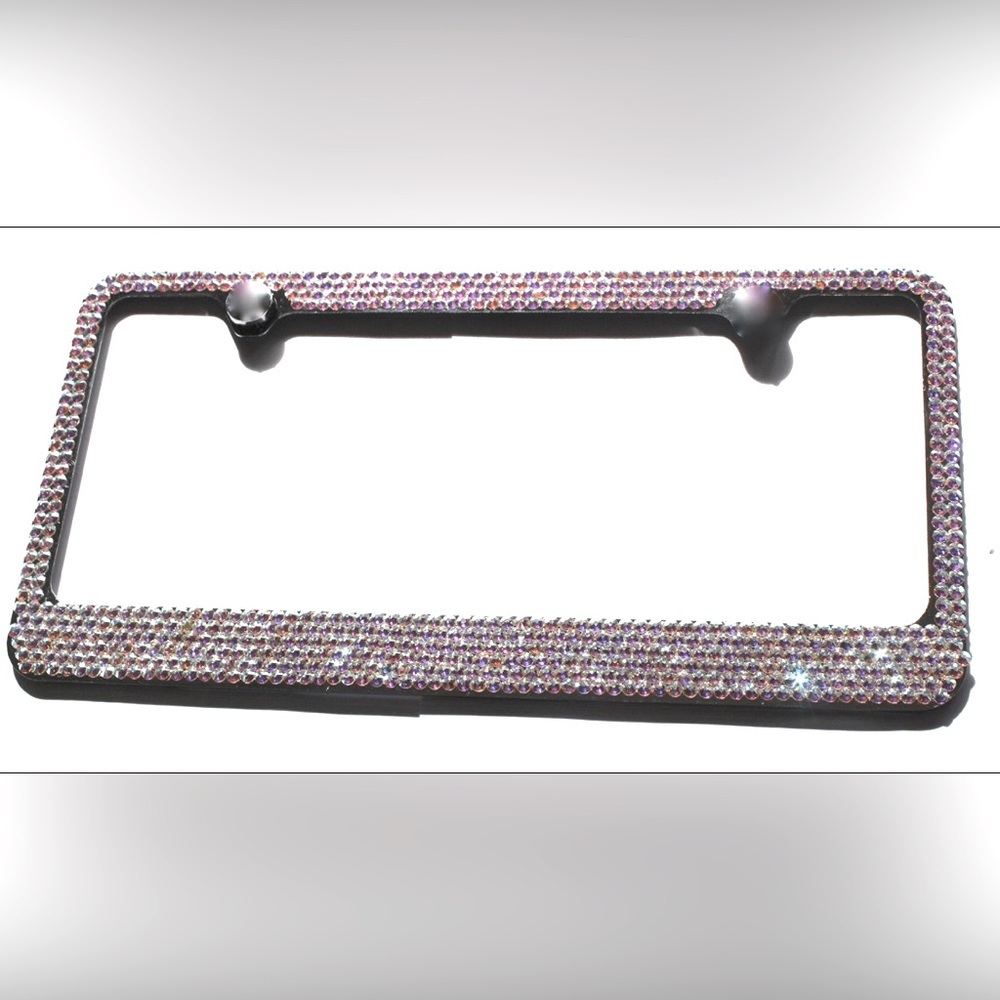 Swarovski crystal license plate holder
